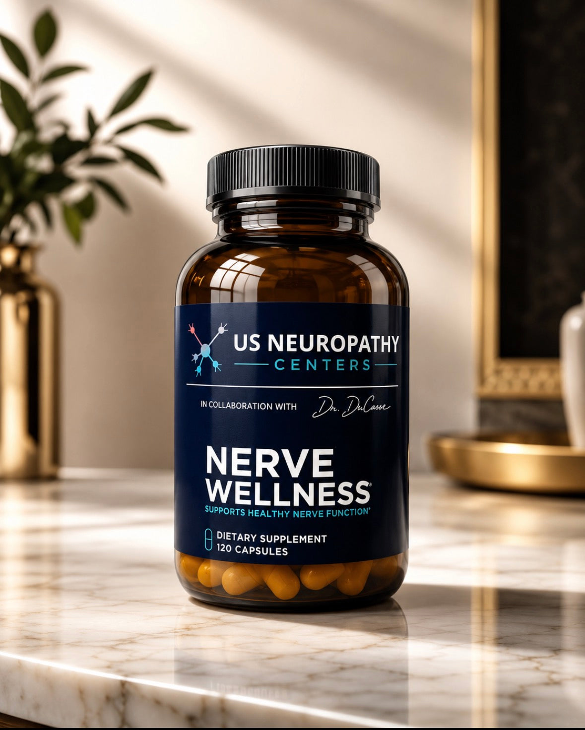 Nerve Wellness supplement bottle, 120 capsules
